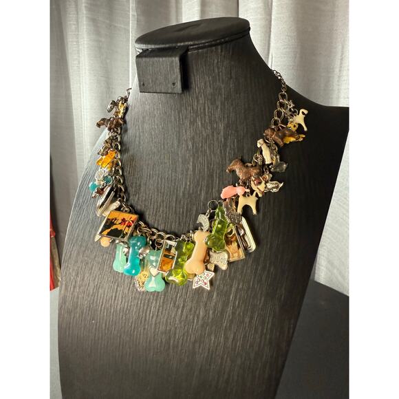 Vintage Jewelry - Vintage Bijoux Tenner Pet Theme Charm Necklace